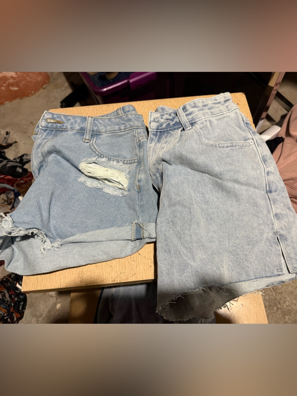 Two Pair SHEIN Light Blue Distressed Denim Shorts